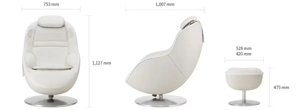 LG Massage Recliner product dimensions and measurements for installation planning