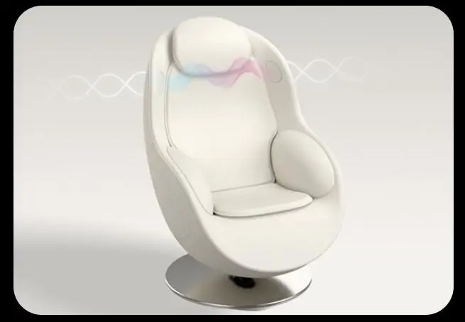 LG Massage Recliner Mind Care feature - brainwave sounds and stress relief meditation